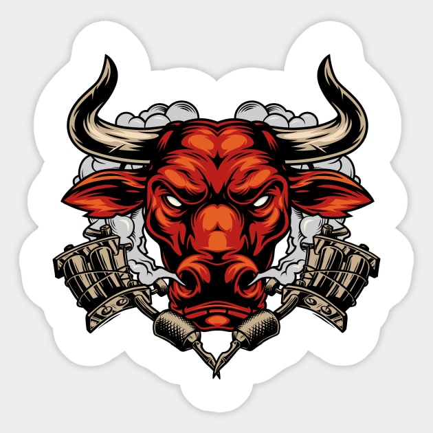 Bull Head Artwork Sticker by Utopia Shop